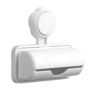 Wall Mounted Withdrawable Kitchen Trash Bag Holder Suction Cup Garbage Bag Dispenser Box Cabinet Door Organizer