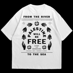 Kaos Palestine Dewasa Wanita Baju Palestina Pria Oversize Phrase Prints