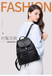 2023 Girl Cute Backpack Women Genuine Leather Lightweight School Bag Casual Office Bag Waterproof Korean Style Weekend Bag Girls College Bag