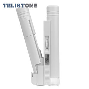 Handheld Microscope 100X Mini Pocket Portable Jewelry Loupe Magnifier With LED Lamp Light