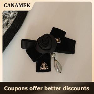 【 CANAMEK 】 Vintage Brooch Accessory With Pearl And Rhinestone Mink Fur Badge Pin Buckle Autumn And Winter Clothing Corsage