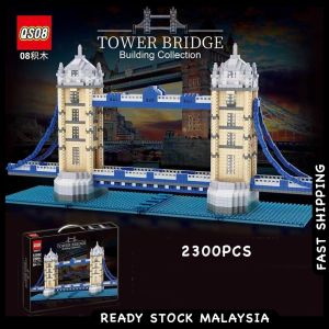 QS08 Tower Bridge London England United Kingdom 2300pcs Architecture Collection Building Blocks Toys Kids