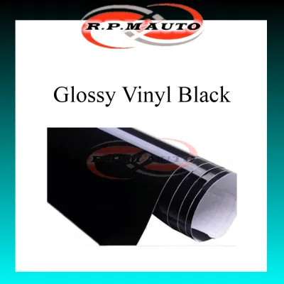 10cm x 152cm - 200cm x 50cm Glossy Black Automobile Car Motor kereta Body Fiber Vinyl Wrap Film Sticker sticker kereta