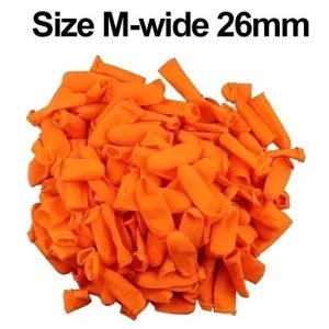 100-10Pcs Latex Finger Cots Anti-static Anti-slip Latex Finger Cots/Reusable Orange Rubber Fingertips Protective Gloves