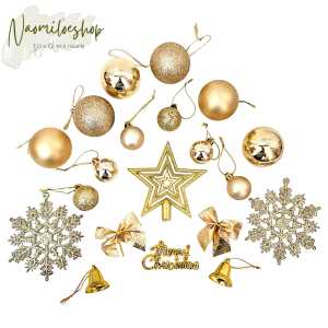 GOLD SERIES HIASAN NATAL AKSESORIS BOLA NATAL HIASAN DEKORASI ORNAMEN