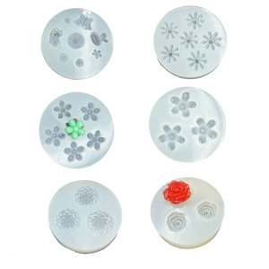 Silicone Craft Mold Collection 6 Flower Designs Rose Petal Pinecone Blossom Heat Safe Flexible For DIY Creation