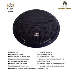Joson GT-15W Professional Audio Speaker Subwoofer with 500w rated power (Original)