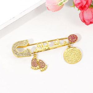 [fenggongshuode] Muslim Islamic Religious Style Pendant Rhinestone Pin Brooch Gift