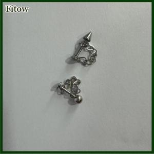 Fitow 16G Love Heart Chain Lip Stud Stainless Steel Fashion Simple Detachable Cartilage Stud Earrings Body Jewelry For Daily Wear Gift
