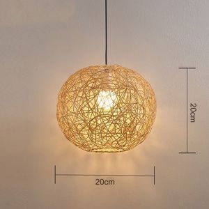 Japanese Rattan Pendant Light  Wabi-Sabi Style Fabric Chandelier Retro Dining Light Bedroom Light Creative Cafe Decorative Hanging Light Kitchen Bar Counter Chandelier Ceiling Lights Lampu Rotan