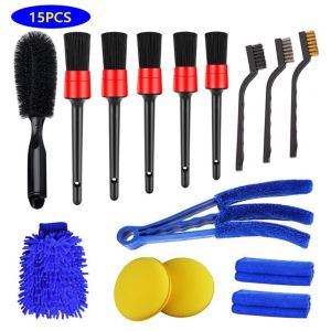 15 in 1 Car Wash Cleaning Detailing Brush Car Brush Set Auto Washing Detailing Wheels Rim Detail Brushes