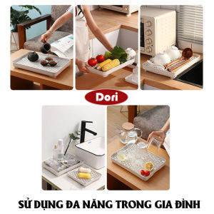 Khay úp ly cốc khay trà nhựa PP cao cấp 2 lớp chịu nhiệt sử dụng đa năng phong tiện ích cho gia đình