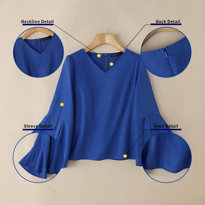 ZANZEA Korean Style Women Street Fashion Flare 3/4 Sleeve Blouses