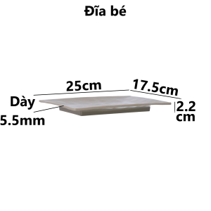 Set 2 Đĩa chữ nhật vân gỗ sần nhựa VIỆT NHẬT - Đĩa đựng đồ ăn vặt hoa quả - 1187/8