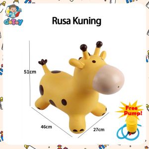 RUSA Mainan Kuda Kudaan Karet Rocking Horse Jumping Mainan Tunggangan Kuda Kudaan Anak