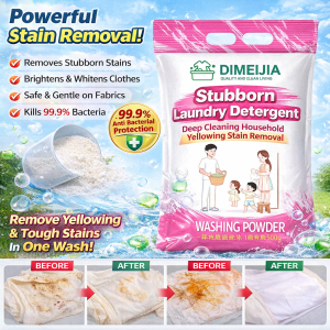 Laundry Detergent Powder Deep Clean Stain Remover Anti-Bacterial Removes Tough Stains Kills Germs No Scrubbing Needed Household Washing Powder For Clothes Dolls Fabric
