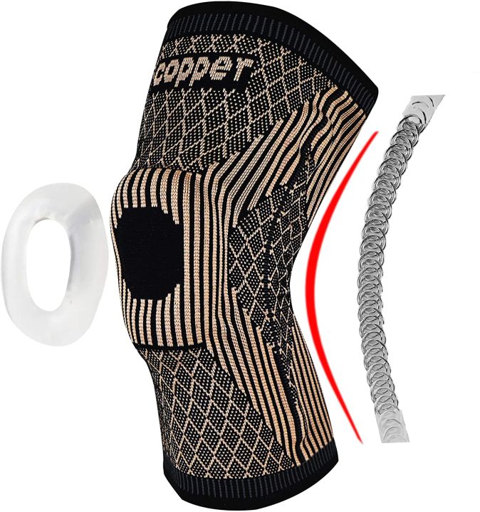 Copper Knee Brace with Patella Gel Pads & Side Stabilizers 1 Knee Brace