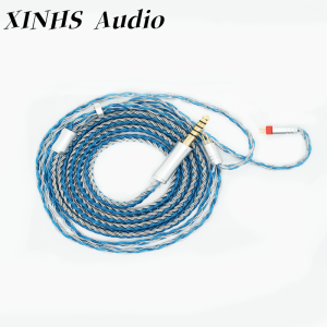 XINHS Y30 16 Core Blue Gray Mixed 5N Single Crystal Copper Silver Plated Headphone Upgrade Cable0.78 2pin/HD650/IE900/QDC/MMCX