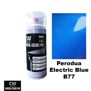 Electric Blue B77 Perodua Myvi Touch Up Paint 2K CW Aikka DIY Aerosol Cat Spray Bottle 370ml 蓝色 Biru Crystal Kereta