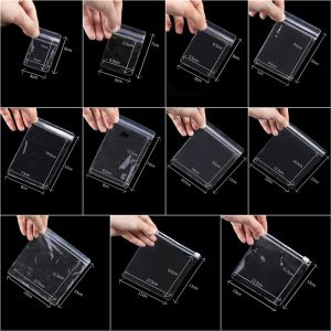50pcs Transparent Small Plastic Bags Jewelry Gift Reclosable Storage Bag Packaging Clear PVC Pouches