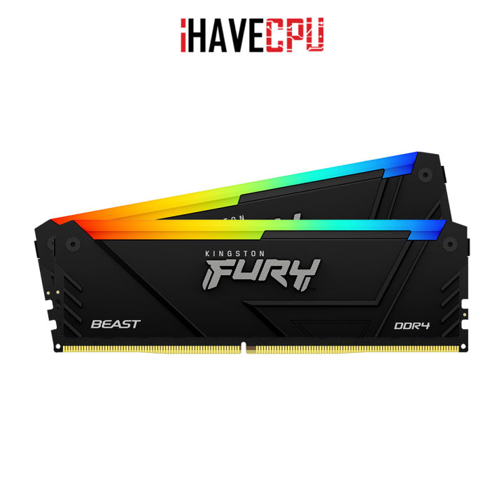 Ihavecpu Ram (แรม) Kingston Fury Beast 32gb (16x2) Ddr4 3200mhz Rgb 