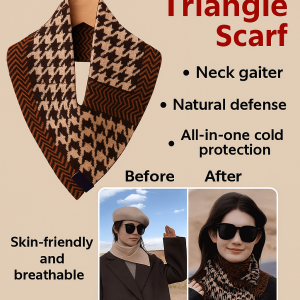 Womens Cashmere Knitted Triangle Neck Scarves Warm Soft Comfortable Stylish Elegant Slim-Fit Autumn Winter Outdoor Daily Use Fashion Accessory