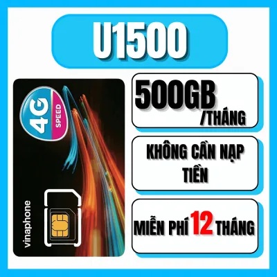 Trọn Gói 1 năm – SIM Data 5G Vinaphone Gói U1500 Tặng 500GB 1 tháng Full Data Tốc Độ Cao Chuyên DÙng Mạng - Phát Wifi Thả ga - Giá Siêu Ưu Đãi . FREESHIP - CHƯA KÍCH HOẠT.