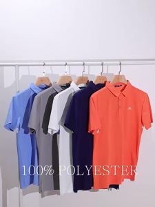 Men Golf Polo Shirt Breathable Short Sleeve Athletic Quick Dry Sports Top for Outdoor Training