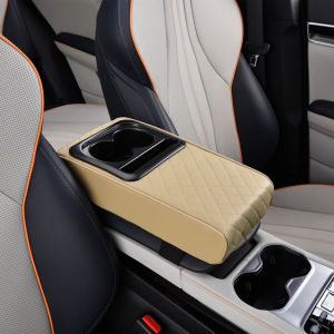 หมอนที่เท้าแขนในรถ หมอนที่เท้าแขนในรถกันน้ำพร้อมกับที่วางถ้วยและโทรศัพท์ตัวป้องกันแขนเมมโมรี่โฟมสำหรับรถยนต์ส่วนใหญ่