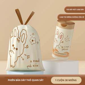 Túi đựng rác có dây quai rút in hình dùng cho nhà bếp gia đình dung tích lớn chống rò rỉ chịu nhiệt độ cao NC76