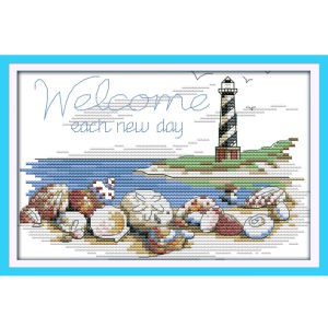 Bộ Tranh Thêu Chữ Thập Họa Tiết Chủ Nhật Vui Vẻ Tranh Thêu Chữ Thập Hình Hoa Bộ Tranh Thêu DMC Tự Làm Thủ Công 11CT 14CT Phong Cảnh Cảng Trang Trí Nhà Cửa