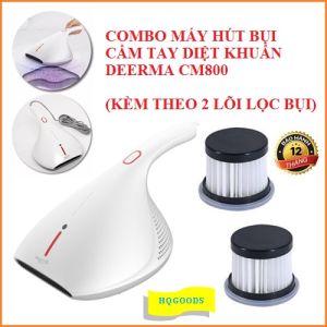 Combo máy hút bụi giường nệm chăn gối cầm tay diệt khuẩn Deerma CM800 kèm theo 2 lõi lọc thay thế - Bảo hành 12 tháng