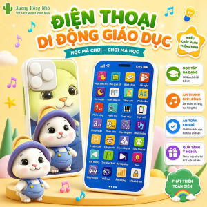 Điện Thoại Đồ Chơi Trẻ Em Giáo Dục Cho Bé Học Tập Sớm Nhiều Chủ Đề Có Đèn LED  Xương Rồng Nhỏ