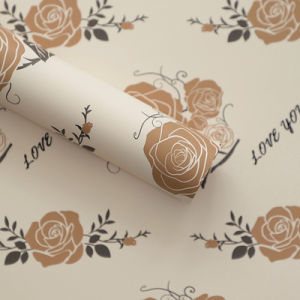 20 Lembar Kertas Pembungkus Motif Bunga Mawar Solid Rose Pattern KB6177