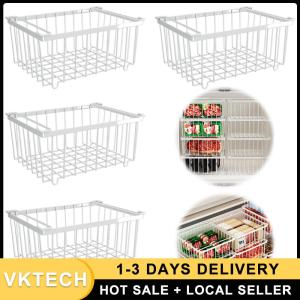 4 Pack Storage Metal Baskets Muti-Purpose Vegetable Fruit Basket Storage Bin for Pantry Organizers and Storage