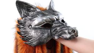 Animal Werewolf Mask Ball Party cos Fox mask PU Foam realistic mask costume prop
