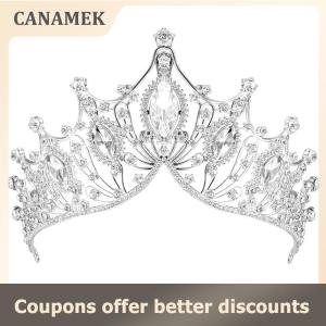 【 CANAMEK 】 Exquisite Dazzling Baroque Wedding Headband Bridal Crowns Tiaras Hair Jewelry Accessories Women Rhinestone Headwear