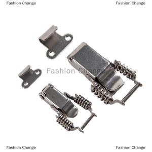 [COD] Fashion Change Stainless steel 304 spring hasp toolbox toggle latches lock wood suitcase buckle hinges Furniture Hardware Accessories