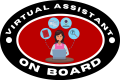 VIRTUAL ASSISTANT ON BOARD VINYL STICKER 7X10cm. 