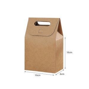 Store Age 50pcs Kraft Gift Box with Handle Souvenir Candy Box Doorgift Wedding Gift Box Minimalist