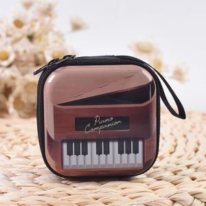 WELLNOW Men Vintage Music Player Pattern Small Wallet Pouch Cute Cartoon Coin Purse Earphone Cable Storage Bag Change Zipper Pocket