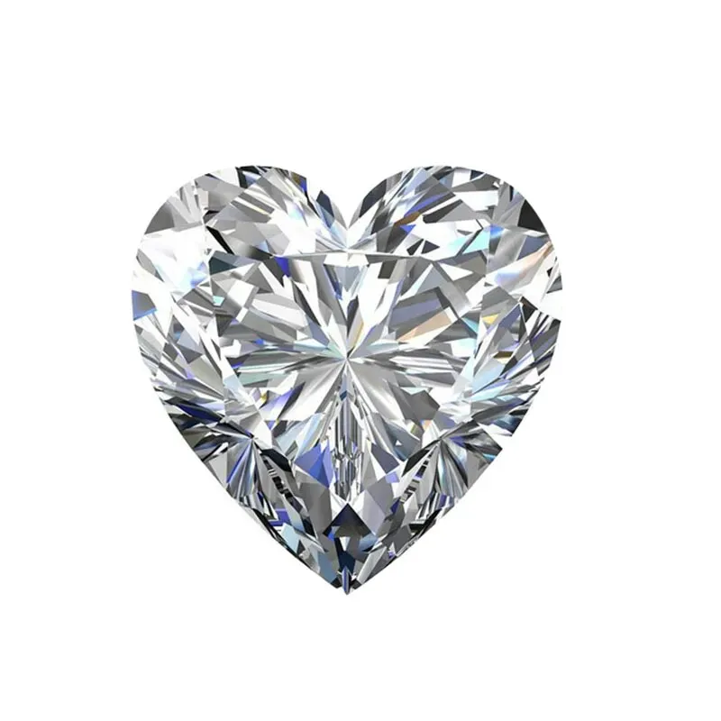 Real Heart Cut Moissanite Stone Loose Gemstone Brilliant D Color