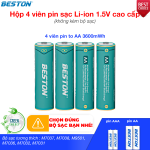 Bộ sạc pin AA 1.5V thông minh Beston M7036 cổng sạc type C sạc nhanh vừa sạc vừa bảo vệ pin