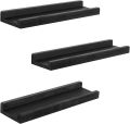 Emfogo Floating Shelves Wall Mounted, 16.9x4.3 inci Farmhouse Wood Wall Shelf Ledge Floating Shelf Set 3 untuk Entryway, bilik tidur, dapur, bilik mandi (Rustic Brown). 