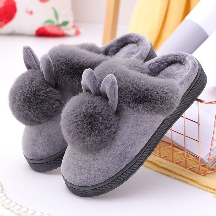 Shoes Womens Fur Slipper Slides Cute Bunny Winter Slippers Women