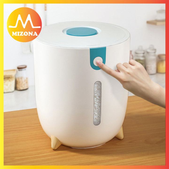 MIZONA 10KG Kitchen Japanese Style Grain Storage Bucket Insect Proof ...