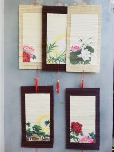 Mành tre viết thư pháp nhiều mẫu kích thước 20cm x 40cm