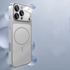 Original Glass Matte Phone Case For iPhone 17 Pro Max 16 Pro Max 15 Pro Max Magnetic Wireless Charge Armor Hard Glass Lens Protect Film Cover