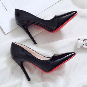 Free Shipping Spring New Collection: WomenS Shallow-Toe Pointed-Toe Heels Stiletto Heels Professional Shoes Patent Leather Flats