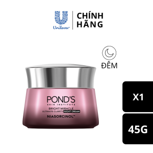 [VC 15% tối đa 70K đơn 399K] Kem sáng da đa tầng ban đêm Ponds Bright Miracle mờ thâm sạm với 50X Niasorcinol 45G